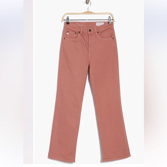 Ag Adriano Goldschmied Kinsley Dusty Blush Wide-Leg Pop Crop Jeans size 29 - Picture 3 of 13